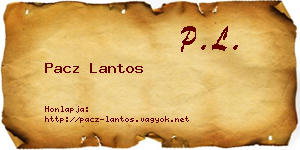 Pacz Lantos névjegykártya